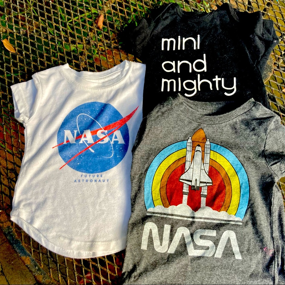 Bundle of 3 shirts for space and astronaut lovers